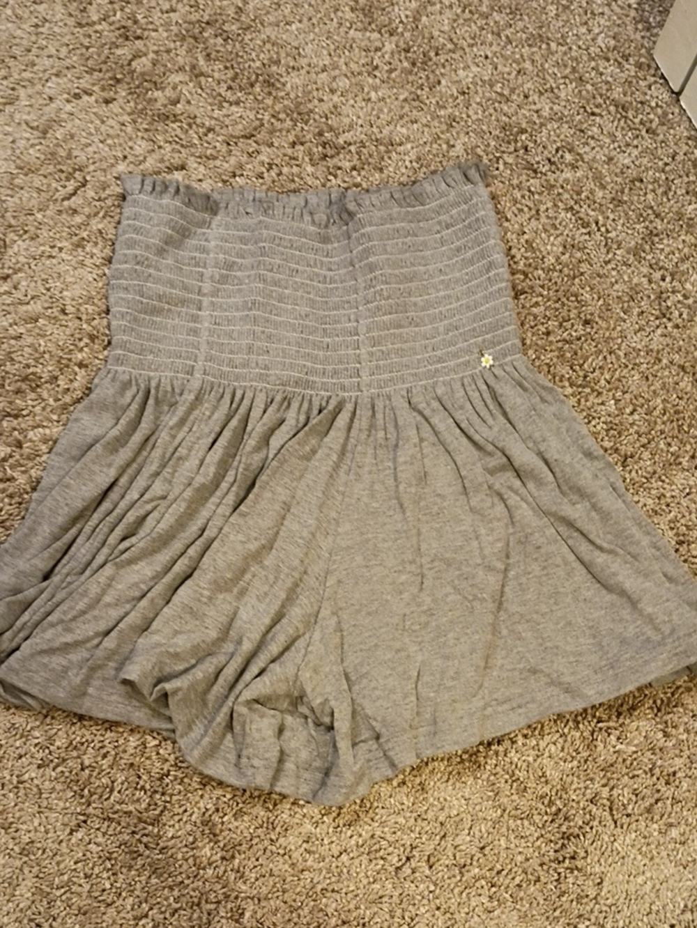 NATURAL LIFE Heather Gray Smocked Waist Skort